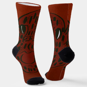 Strawberry Face Character Art Socks