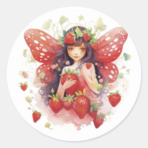 Strawberry Fairy Craft, Party or Gift Stickers