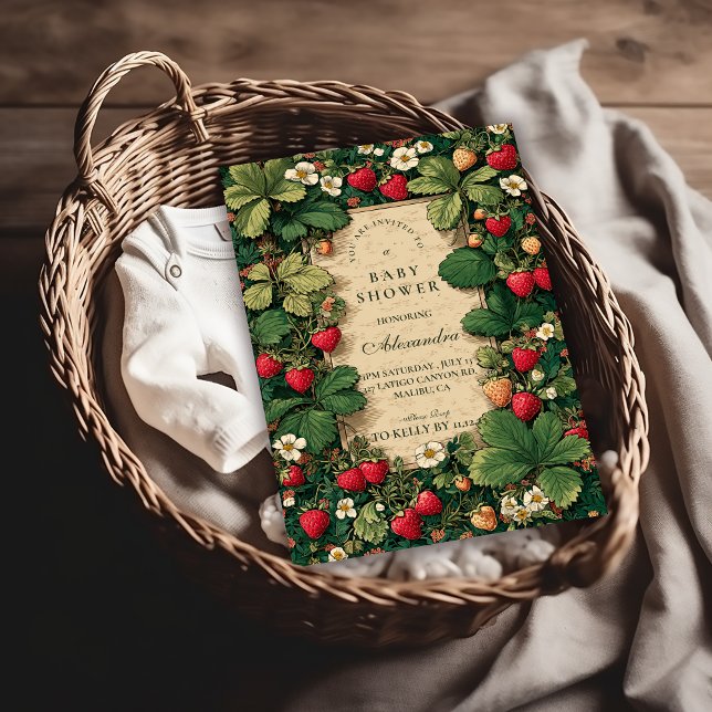Strawberry Fairytale Baby Shower Invitation (Creator Uploaded)