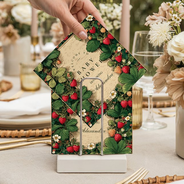 Strawberry Fairytale Baby Shower Napkin (Creator Uploaded)