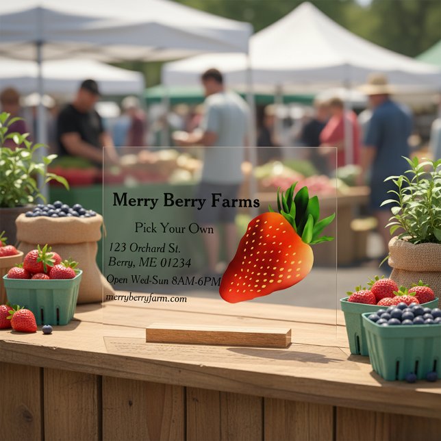 Strawberry Farm Acrylic Sign (Creator Uploaded)