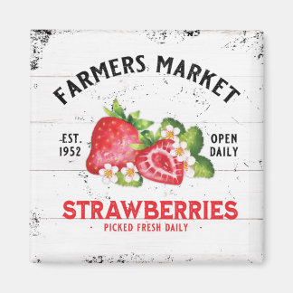 Strawberry Farm Farmhouse Strawberries Decor  Magnet
