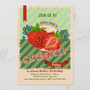 Strawberry Farm Invitation