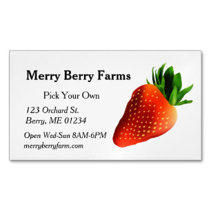 Strawberry Farm Magnetic Business Card