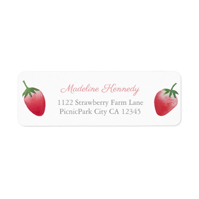 Strawberry Farmer's Market Party Return Address (Front)