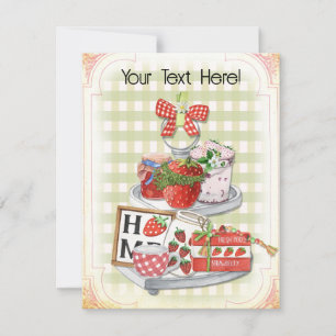 Strawberry Farmhouse, All-Occasion, Blank Holiday Card