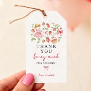 Strawberry Favor Tags Birthday Berry Much Sweet