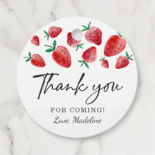 Strawberry Favour Tags Birthday Berry Much Sweet