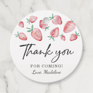 Strawberry Favour Tags Birthday Berry Much Sweet