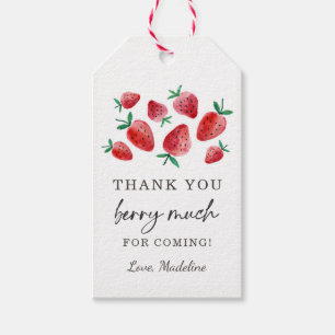 Strawberry Favour Tags Birthday Berry Much Sweet