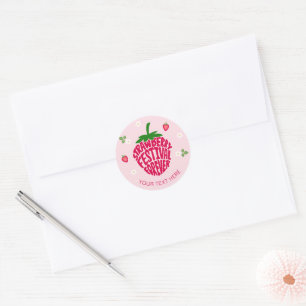 Strawberry Festival Forever Cute Customisable Classic Round Sticker