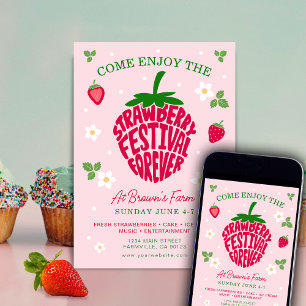 Strawberry Festival Forever Cute Customisable Invitation
