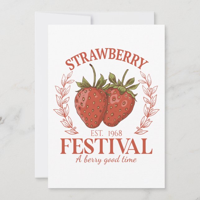 Strawberry Festival Holiday Card (Front)