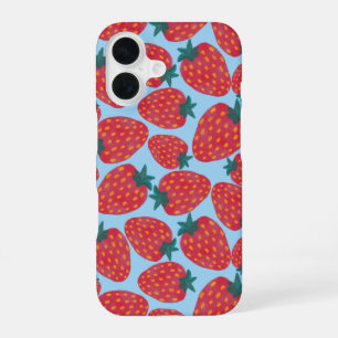 Strawberry Field Blue iPhone 16 Case