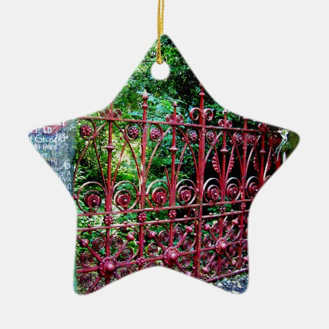 Strawberry Field Gates, Liverpool UK Ceramic Tree Decoration (Front)