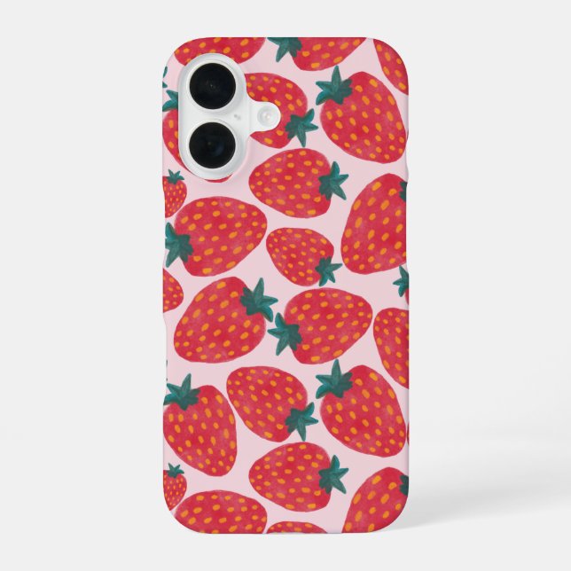 Strawberry Field iPhone 16 Case (Back)