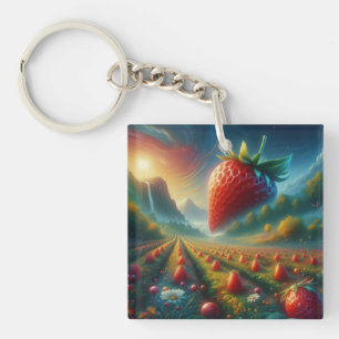 Strawberry Field of Dreams Key Ring