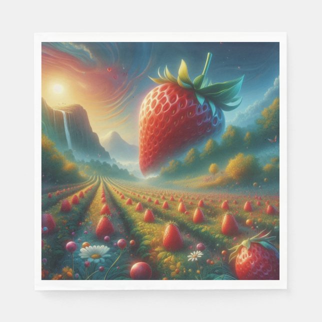 Strawberry Field of Dreams Napkin (Front)
