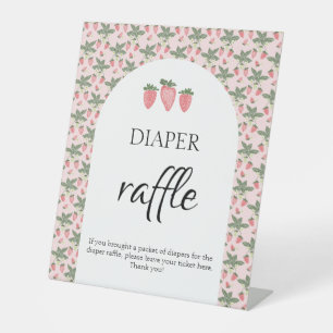 Strawberry Fields Baby Shower Diaper Raffle Sign