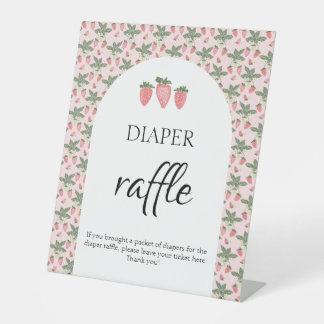 Strawberry Fields Baby Shower Diaper Raffle Sign