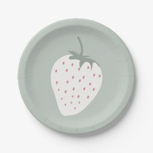Strawberry Fields Berry First Birthday   Girl Paper Plate