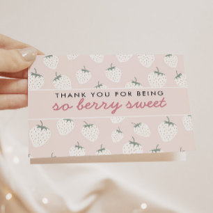 Strawberry Fields Berry Sweet Pink Thank You Card