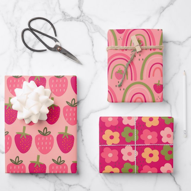 Strawberry Fields Delight 1 Wrapping Paper Sheet (Front)