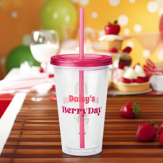 Strawberry Fields Delight Birthday Acrylic Tumbler (Creator Uploaded)