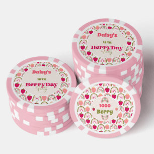 Strawberry Fields Delight Birthday Poker Chips