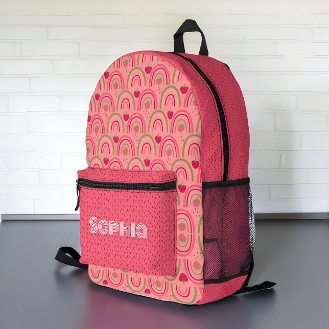 Strawberry Fields Delight - custom name  Printed Backpack (Creator Uploaded)