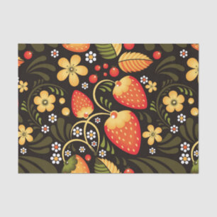 Strawberry Fields Khokhloma Gift Wrap Tissue Paper