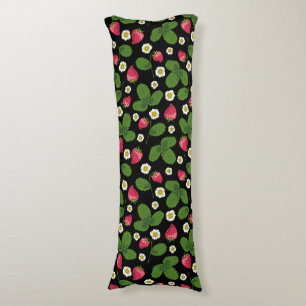 Strawberry Fields on Black Body Cushion