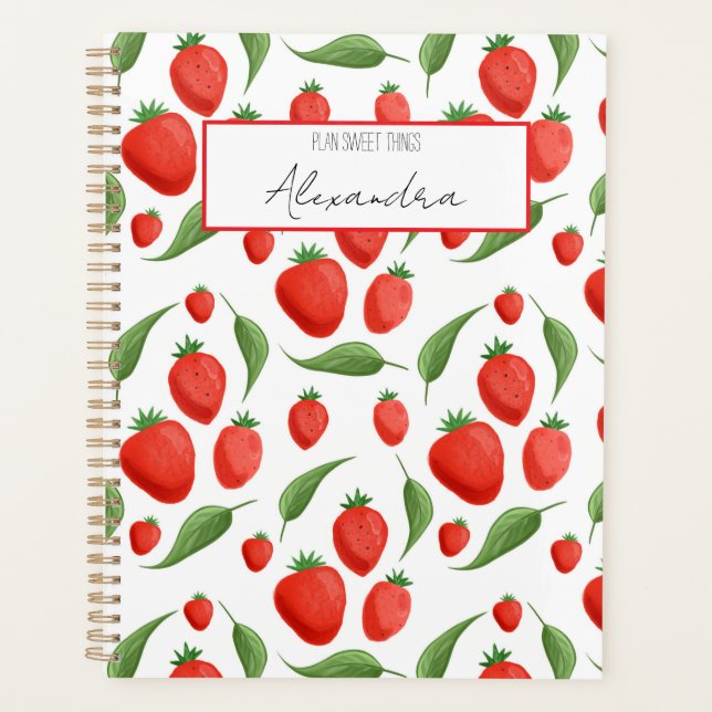 Strawberry Fields Pattern Spiral Planner (Front)
