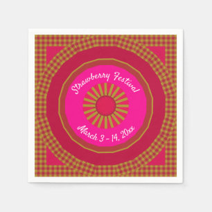 Strawberry Fields Pink/Gold Kaleidoscope Napkin