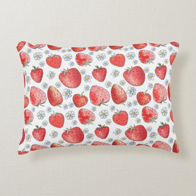 Strawberry Fields: Summer Freshness Decorative Cushion (Front)