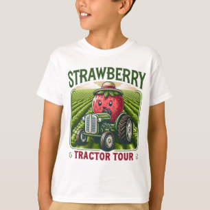 Strawberry Fields Tractor Tour Cute Farm T-Shirt