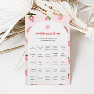 Strawberry Find The Guest Bingo Baby Shower Game