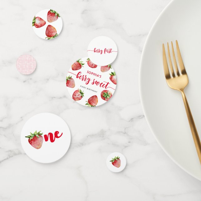 Strawberry First Birthday Berry Sweet Confetti (Group)