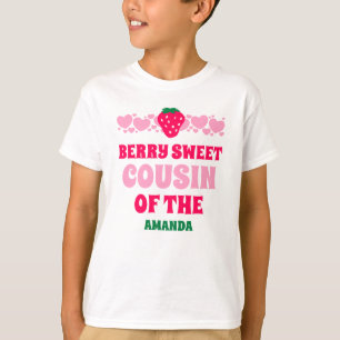 Strawberry First Birthday Celebration Cousin T-Shirt