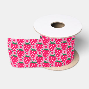 Strawberry First Birthday Celebration Satin Ribbon
