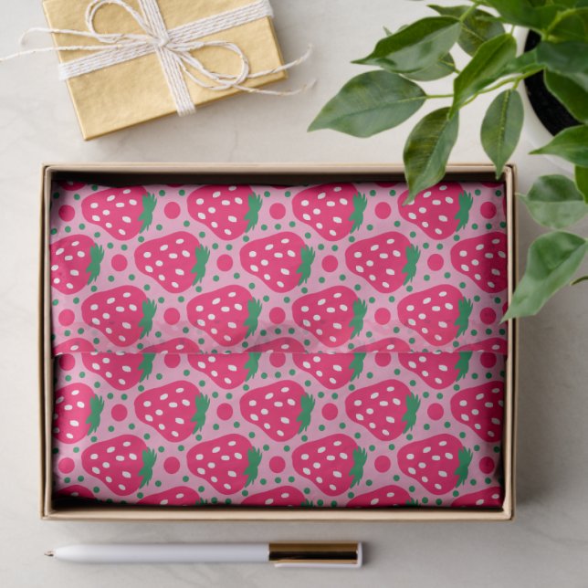 Strawberry First Birthday Celebration Tissue Paper (Gift)
