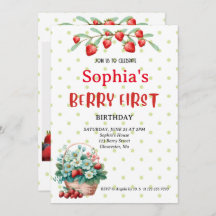 Strawberry First Birthday Party Berry 1st Photo In