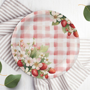 Strawberry First Birthday Party Berry Paper Plate