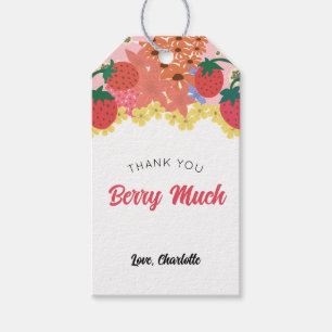 Strawberry First Birthday Thank You Favour Tag