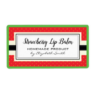 Strawberry flavour homemade lip balm label