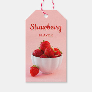 Strawberry Flavour Photo Custom Homemade Product Gift Tags