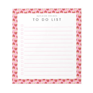 Strawberry Flip To Do List Notepad