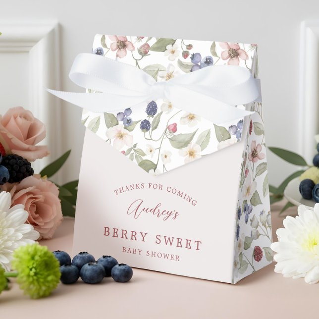 Strawberry Floral Berry Sweet Baby Shower Thank Favour Box (Strawberry Floral Berry Sweet Baby Shower Thank Favor Boxes)