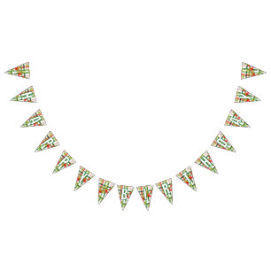 Strawberry Floral Happy Birthday bunting banner