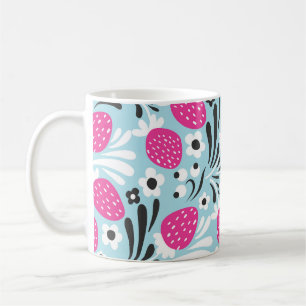 Strawberry Floral: Pink Berry Seamless. Coffee Mug